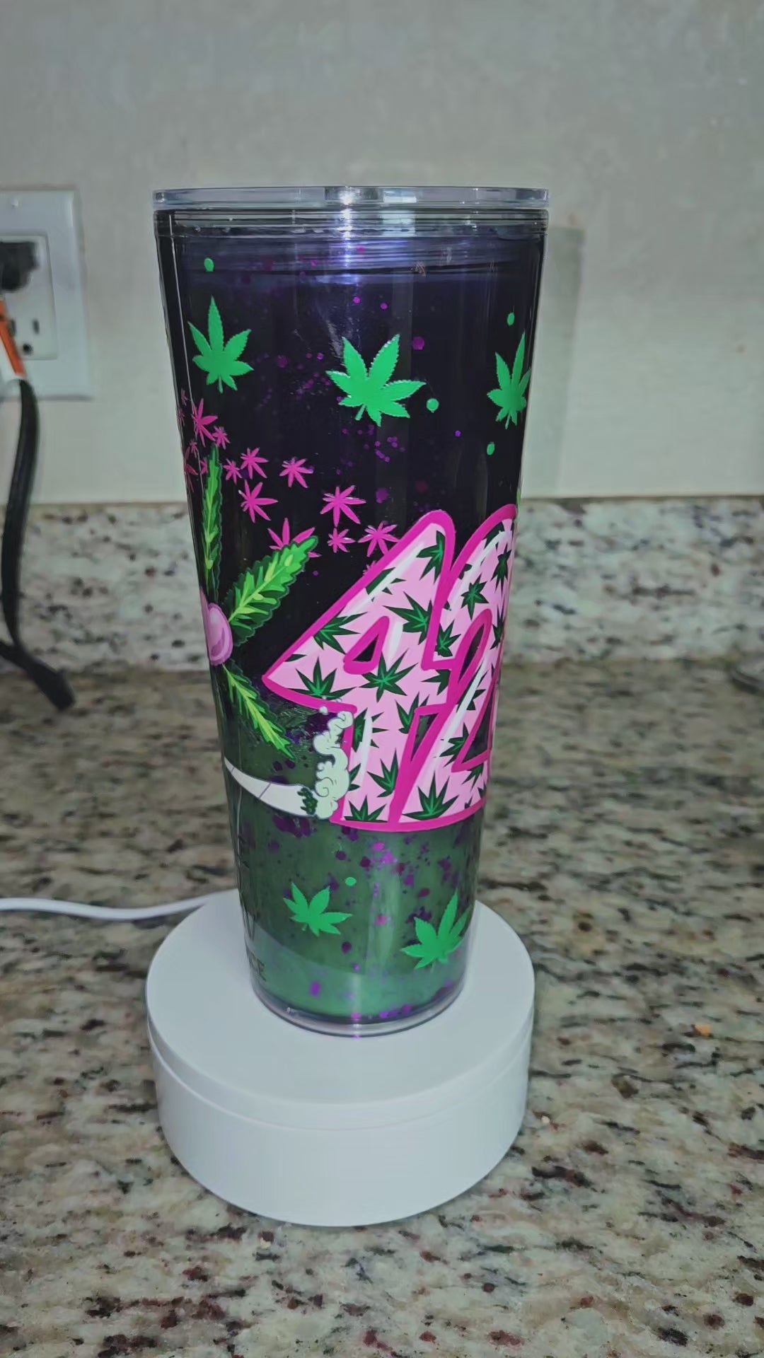 24 oz 420 snowglobe tumbler
