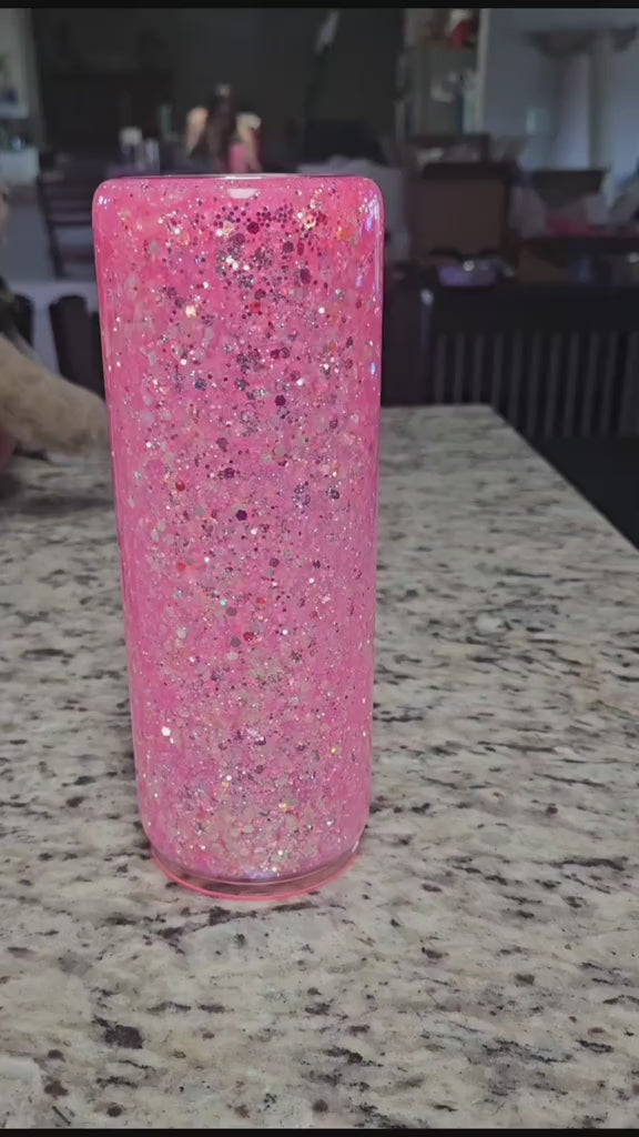 25oz glass pink snowglobe (pick any uvdtf wrap)