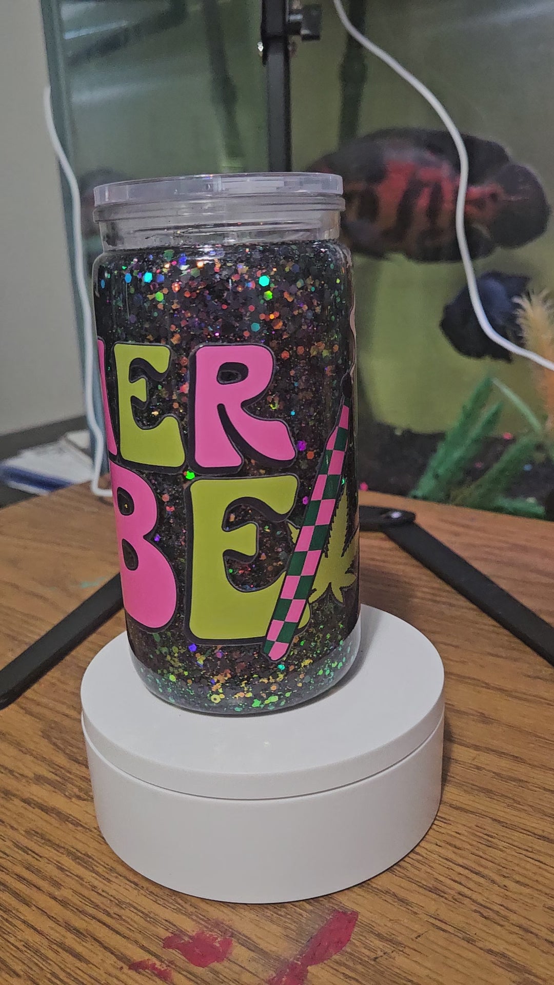 16oz stoner babe snowglobe tumbler