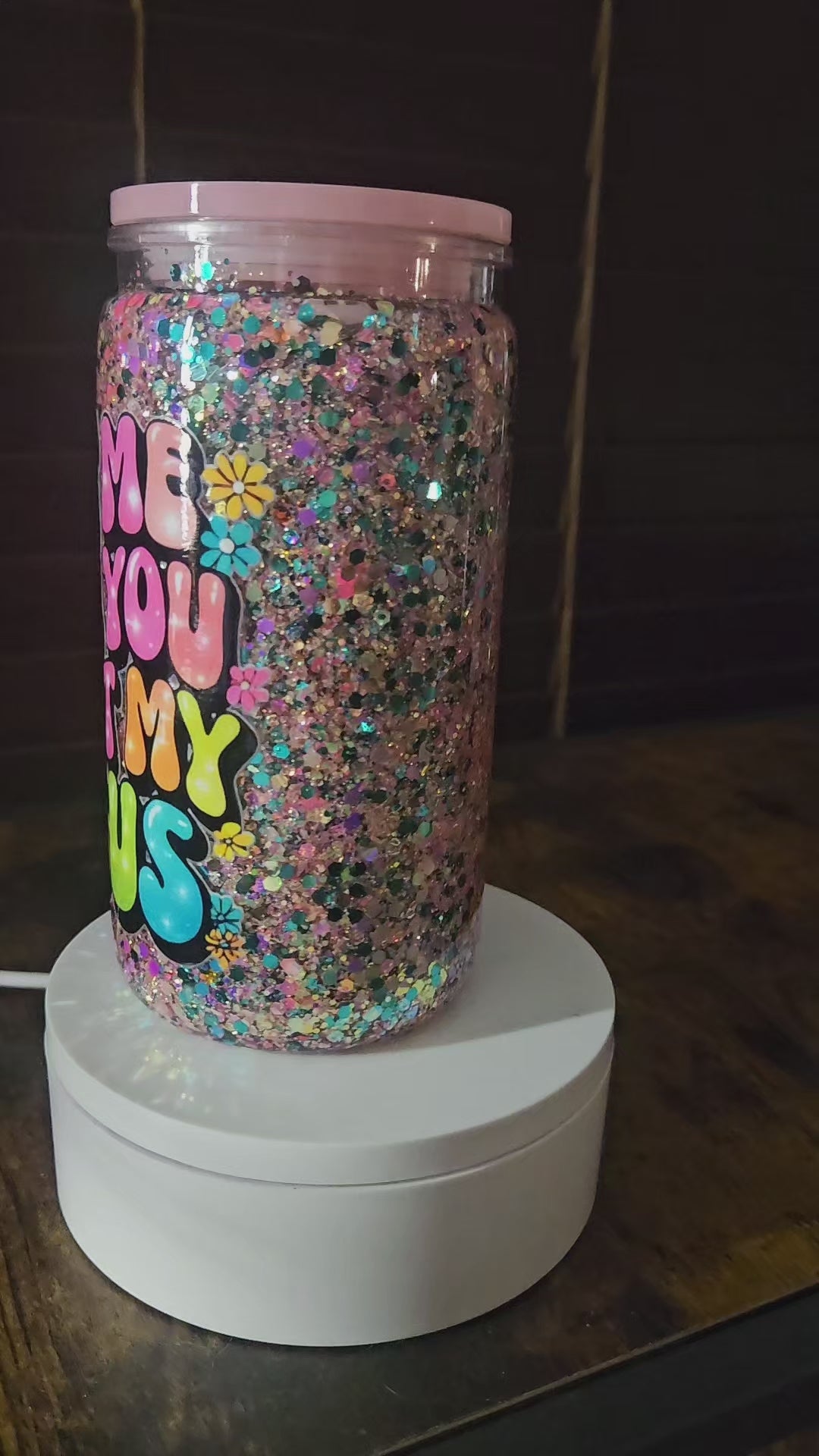 16 oz customized acrylic snowglobe