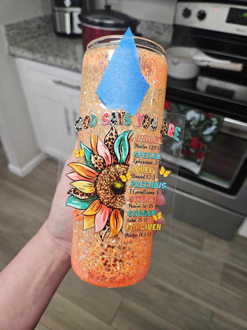 Orange 25oz glass snowglobe (choose any uvdtf transfer)