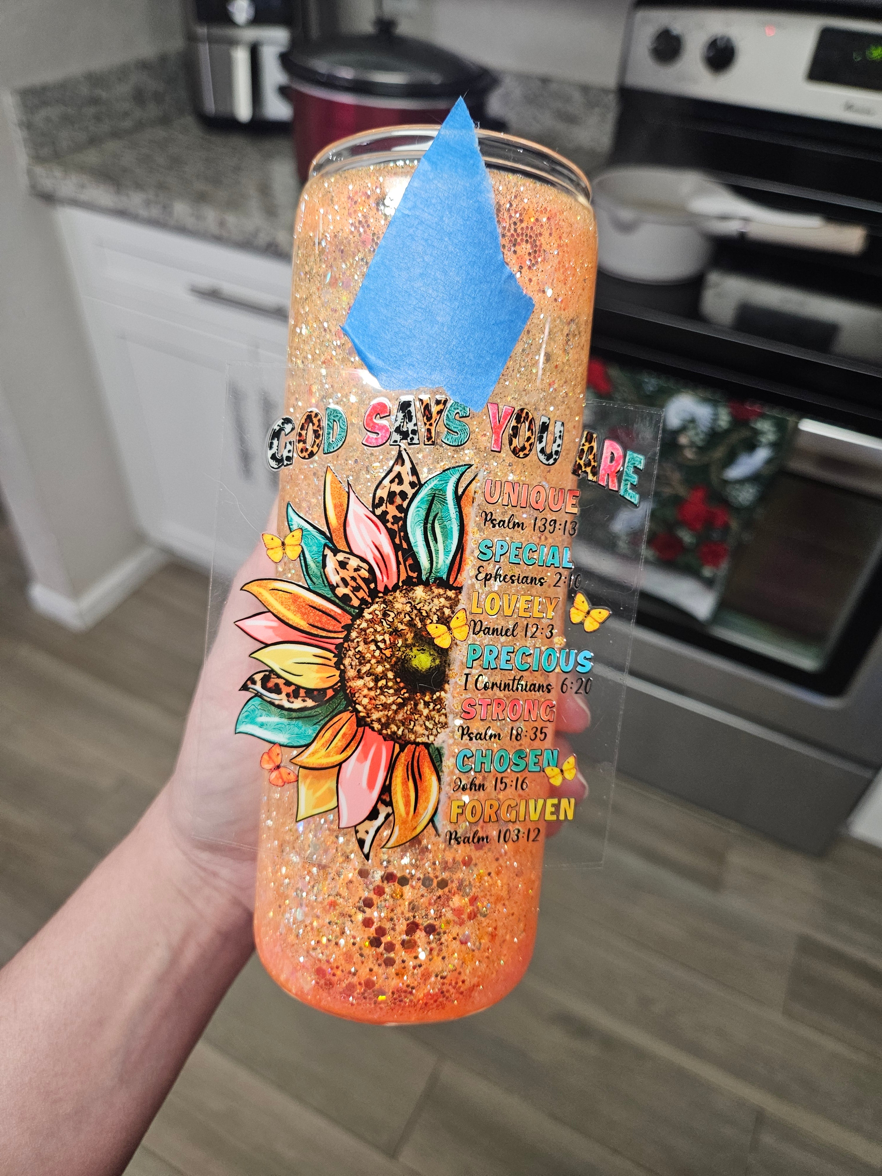 Orange 25oz glass snowglobe (choose any uvdtf transfer)