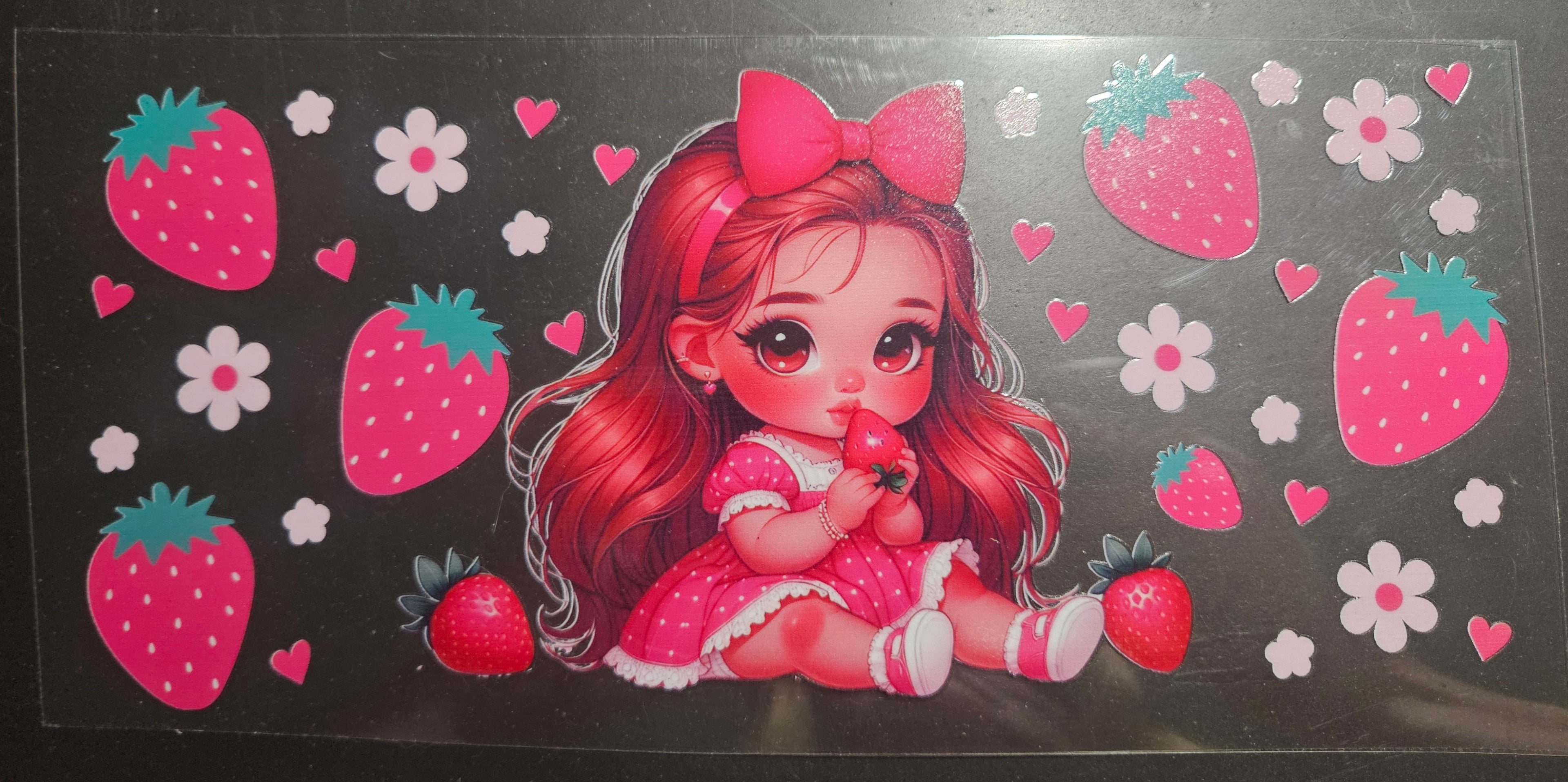 Strawberry girl uvdtf wrap