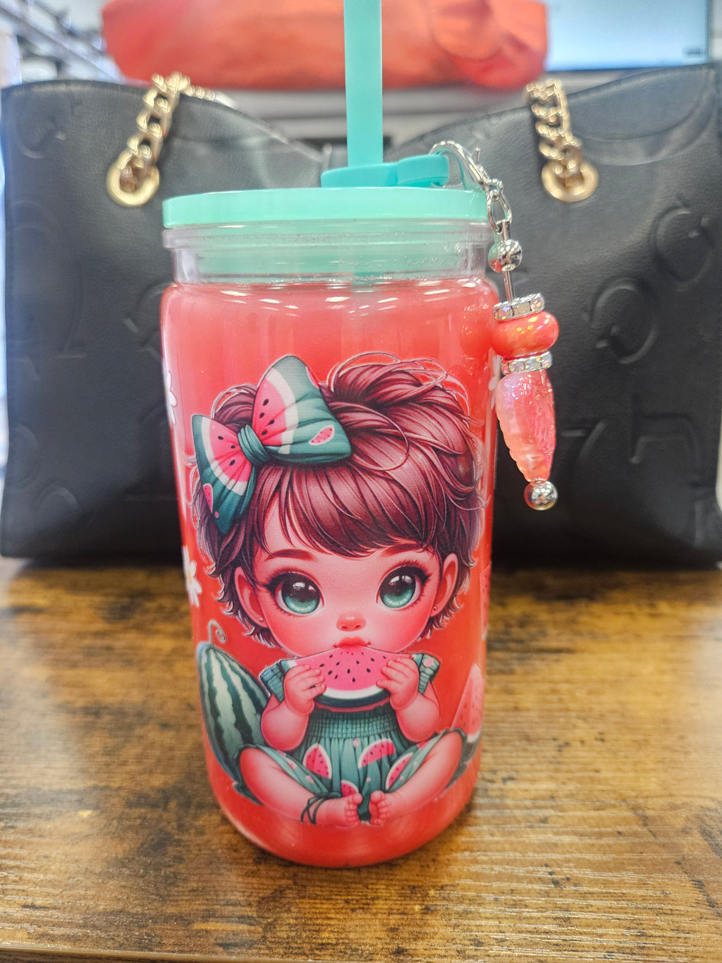 16oz acrylic watermelon snowglobe