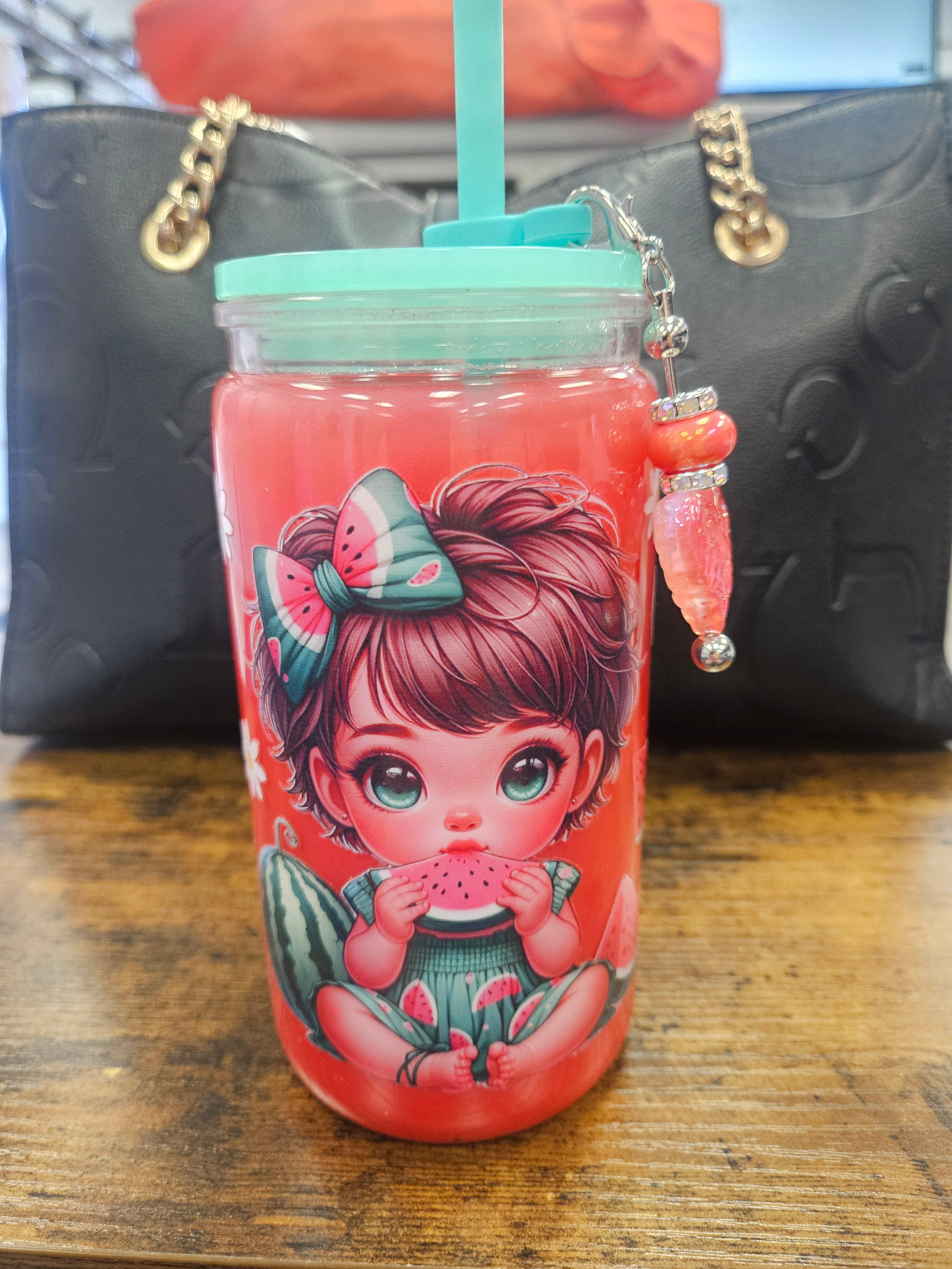 16oz acrylic watermelon snowglobe