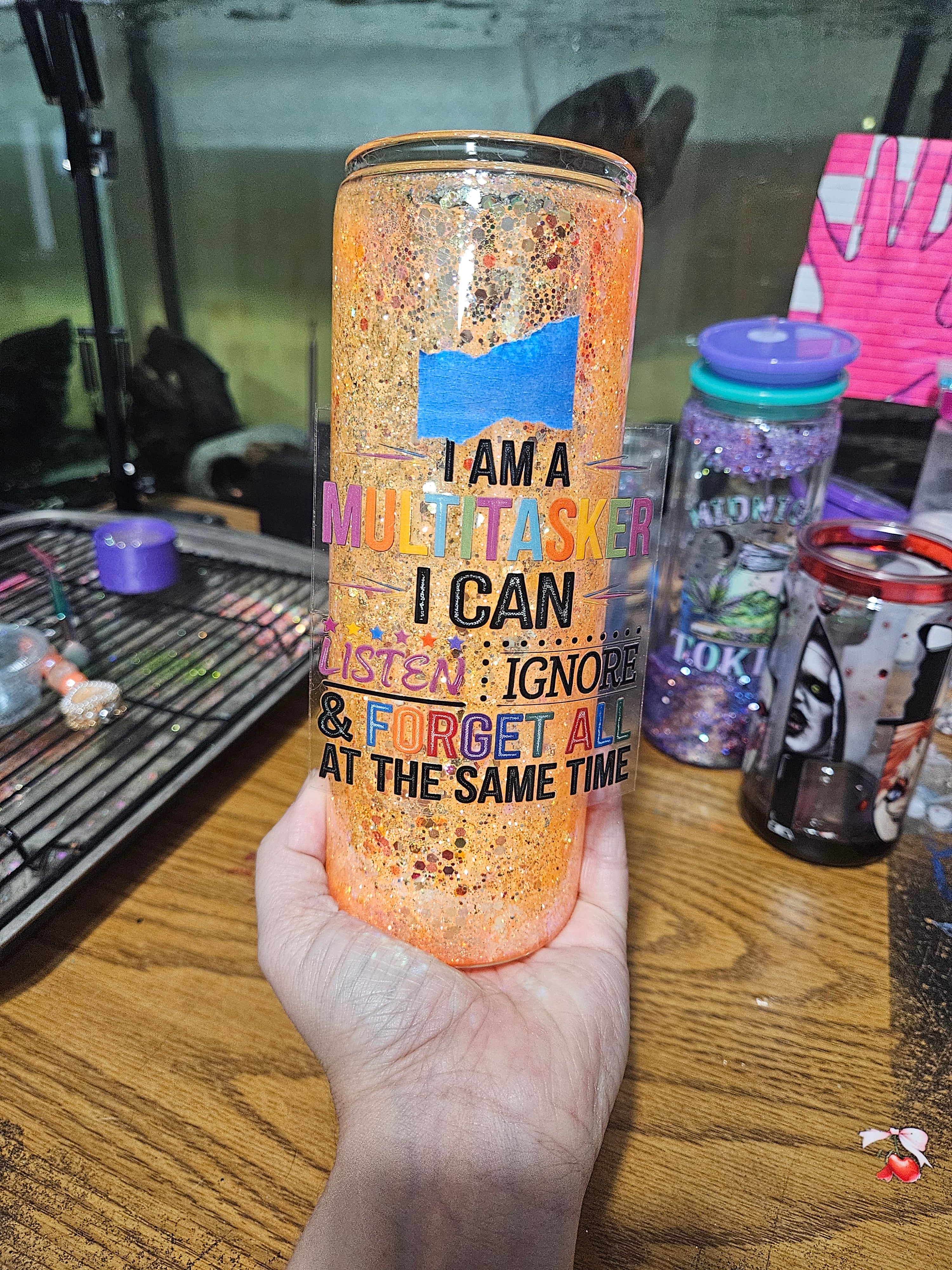 Orange 25oz glass snowglobe (choose any uvdtf transfer)